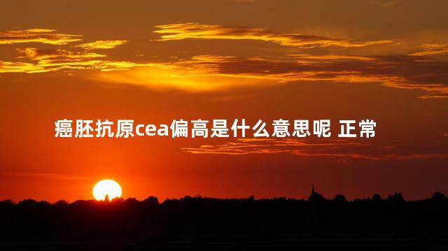 癌胚抗原cea偏高是什么意思呢 正常人cea癌胚抗原是多少